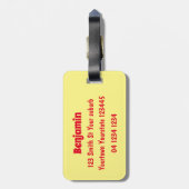 Étiquette À Bagage Caricature de coccinelle rouge joyeux (Dos Vertical)