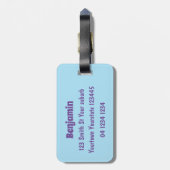 Étiquette À Bagage Caricature de dinosaure de brontosaurus vert migno (Dos Vertical)