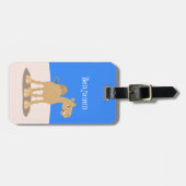 Étiquette À Bagage Caricature de dromadaire joyeux et souriant (Devant horizontal)