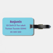 Étiquette À Bagage Caricature de grenouille vert mignon (Dos horizontal)