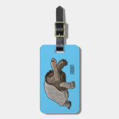 Étiquette À Bagage Caricature de la tortue des Galapagos (Devant Vertical)