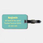 Étiquette À Bagage Caricature de légume de chou-fleur joyeux (Dos horizontal)