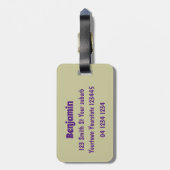 Étiquette À Bagage Caricature de noix de coco kawaii joyeux (Dos Vertical)