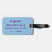 Étiquette À Bagage Caricature de nudibranche bleu mignon (Dos horizontal)