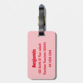 Étiquette À Bagage Caricature de piments chantants mignons (Dos Vertical)