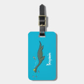 Étiquette À Bagage Caricature de plesiosaure, monstre marin mignon et (Devant Vertical)