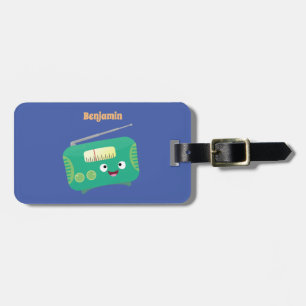 Étiquette À Bagage Caricature de radio rétro amusante