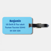 Étiquette À Bagage Caricature de vol d'avion rouge mignon (Dos horizontal)