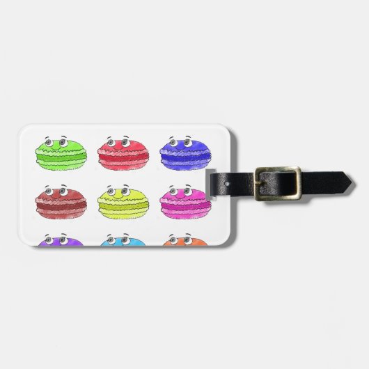 Étiquette À Bagage Caricature des Macarons (Devant horizontal)