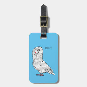 Étiquette À Bagage Caricature d'oiseau pigeon Jacobin