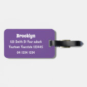 Étiquette À Bagage Caricature d'ours d'eau tardigrade rose mignon (Dos horizontal)