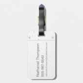 Étiquette À Bagage Caricature Harry et Hedwig Flying Passé Hogwares (Dos Vertical)