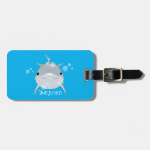 Étiquette À Bagage Caricature joli dauphin kawaii kawaii
