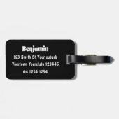 Étiquette À Bagage Caricature kawaii de méduse violette rose mou (Dos horizontal)