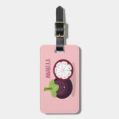 Étiquette À Bagage Caricature mignonne mauve mangouste (Devant Vertical)