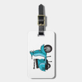 Étiquette À Bagage Caricature moto mopée mûre illustration (Devant Vertical)