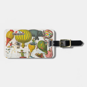 Étiquette À Bagage Caricature politique italienne vintage sur ballon