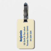 Étiquette À Bagage Caricature sous-marine joyeuse (Dos Vertical)