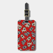 Étiquette À Bagage Carlin à point (rouge) (Devant Vertical)