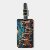 Étiquette À Bagage Carlin Halloween Éffrayant (Devant Vertical)