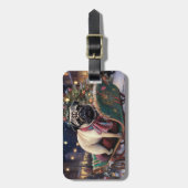 Étiquette À Bagage Carlin Noël Festive Saison (Devant Vertical)