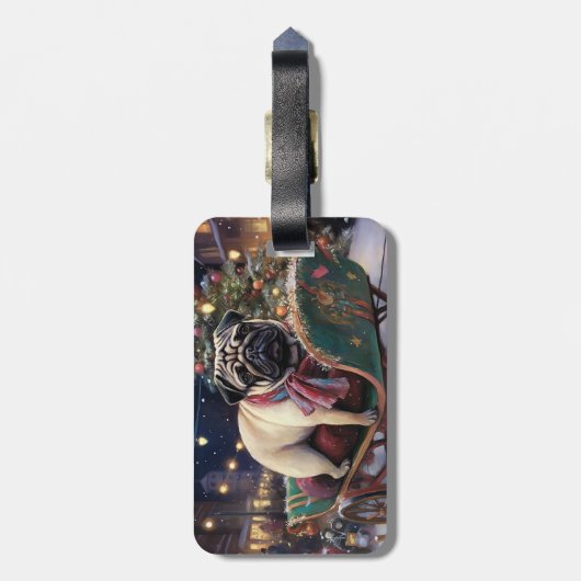 Étiquette À Bagage Carlin Noël Festive Saison (Dos Vertical)