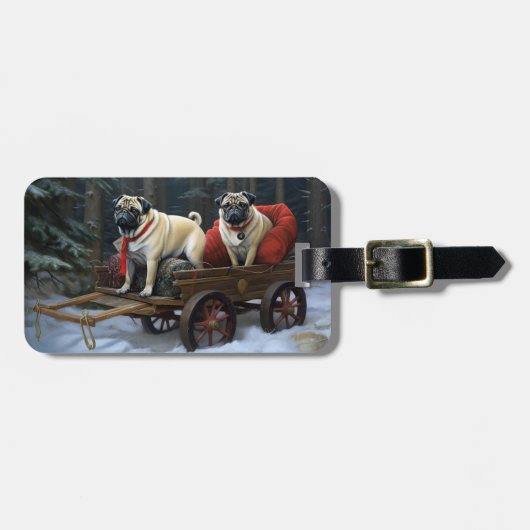 Étiquette À Bagage Carlin Noël Festive Saison (Devant horizontal)