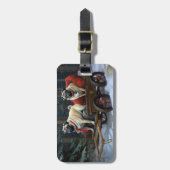 Étiquette À Bagage Carlin Noël Festive Saison (Devant Vertical)