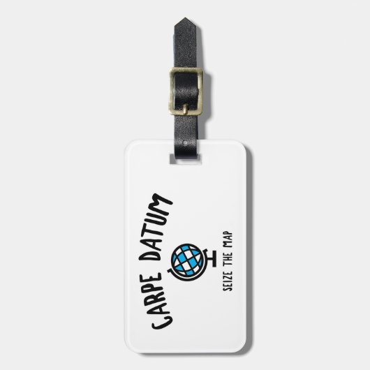 Étiquette À Bagage Carpe Datum Saisir La Carte (Devant Vertical)