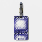 Étiquette À Bagage Carré dimensionnel - Marine-H (Dos Vertical)