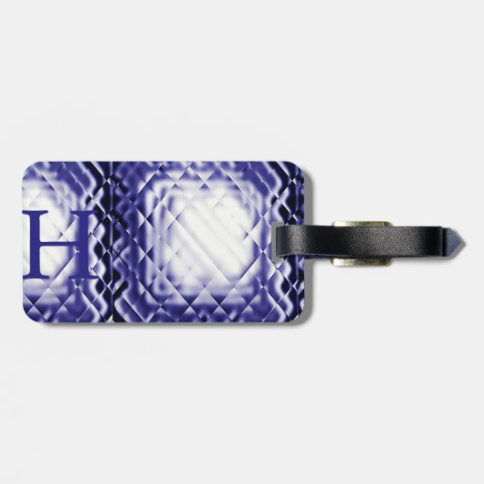 Étiquette À Bagage Carré dimensionnel - Marine-H (Dos horizontal)