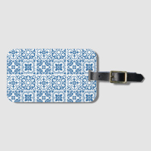 Étiquette À Bagage Carreaux bleu portugais 2