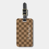 Étiquette À Bagage Carrés au chocolat doux (Devant Vertical)