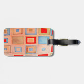 Étiquette À Bagage Carrés colorés (Dos horizontal)