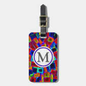 Étiquette À Bagage Carrés de Bokeh (Devant Vertical)