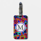 Étiquette À Bagage Carrés de Bokeh (Dos Vertical)