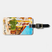 Étiquette À Bagage Cartagena Colombie Vintage voyage (Devant horizontal)