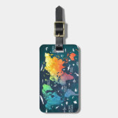 Étiquette À Bagage carte 12 du monde (Devant Vertical)