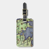 ÉTIQUETTE À BAGAGE CARTE 1677 DE LA NOUVELLE ANGLETERRE (Devant Vertical)