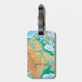 Étiquette À Bagage Carte Amérique du Nord (Dos Vertical)