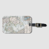 Étiquette À Bagage Carte antique du Danemark, Danmark en danois, 1905 (Devant Horizontal)