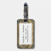 Étiquette À Bagage Carte antique du monde (Dos Vertical)