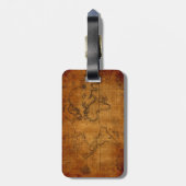 Étiquette À Bagage Carte antique du monde (Dos Vertical)