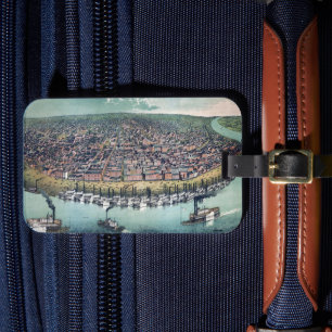 Étiquette À Bagage Carte antique Saint Louis Missouri Mississippi