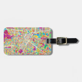 Étiquette À Bagage Carte au néon de Houston, le Texas | (Devant horizontal)