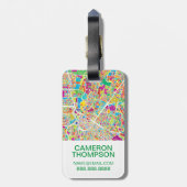 Étiquette À Bagage Carte au néon de Houston, le Texas | (Dos Vertical)