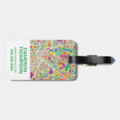 Étiquette À Bagage Carte au néon de Houston, le Texas | (Dos horizontal)