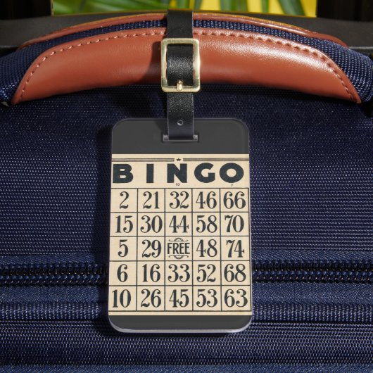 Étiquette À Bagage Carte Bingo vintage (Insitu Rectoal 2)