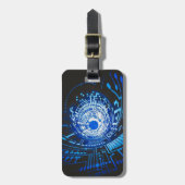 Étiquette À Bagage Carte bleue Abstraite (Devant Vertical)