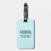 Étiquette À Bagage Carte bleue du monde d'aquarelle (Dos Vertical)